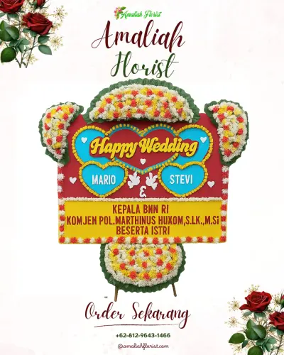 Karangan Papan Bunga Pernikahan di Kusamba